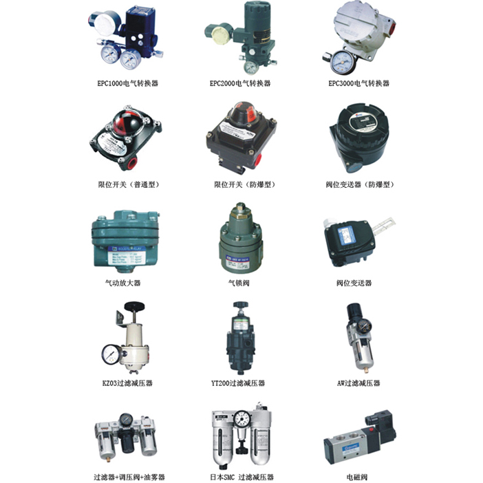 電氣轉(zhuǎn)換器、限位開關(guān)、減壓器、電磁閥等